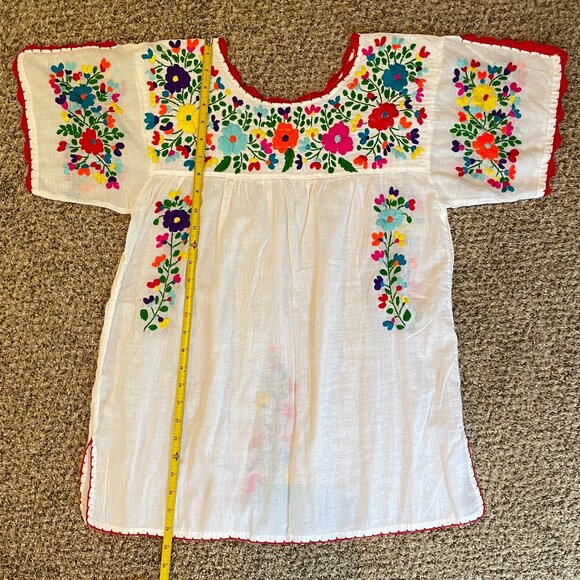 NWOT Size Large Siren La Primavera hand-embroidered Mexican style peasant top - Picture 5 of 9